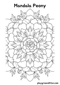 Coloring pages: Mandala Peony pdf
