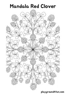 Coloring pages: Mandala Red Clover pdf
