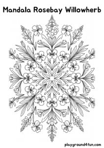 Coloring pages: Mandala Rosebay Willowherb pdf