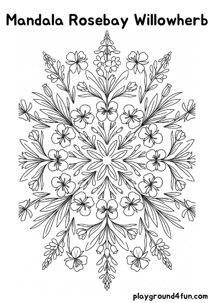 Mandala Rosebay Willowherb Coloring Pages
