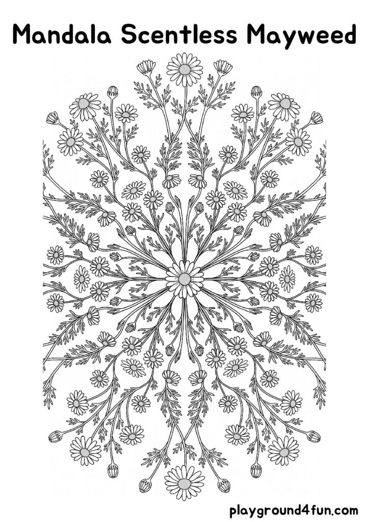 Mandala Scentless Mayweed Coloring Pages