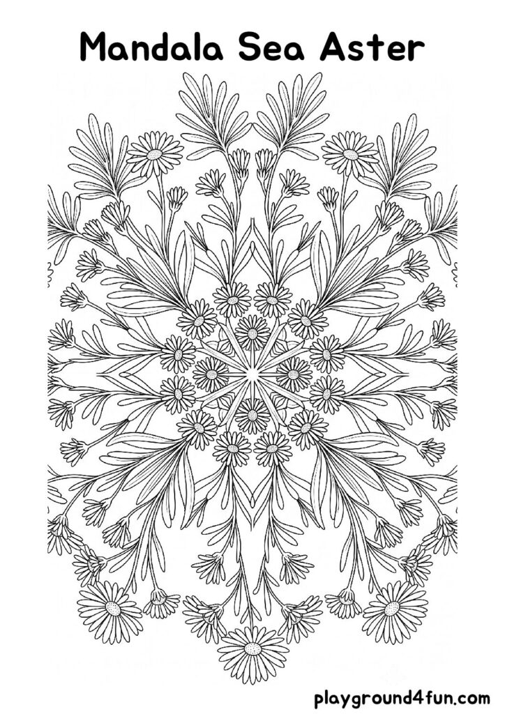 Mandala Sea Aster Coloring Pages