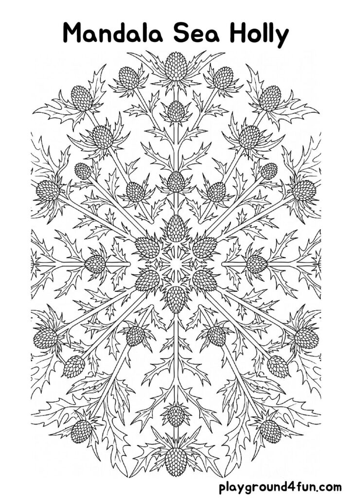 Mandala Sea Holly Coloring Pages