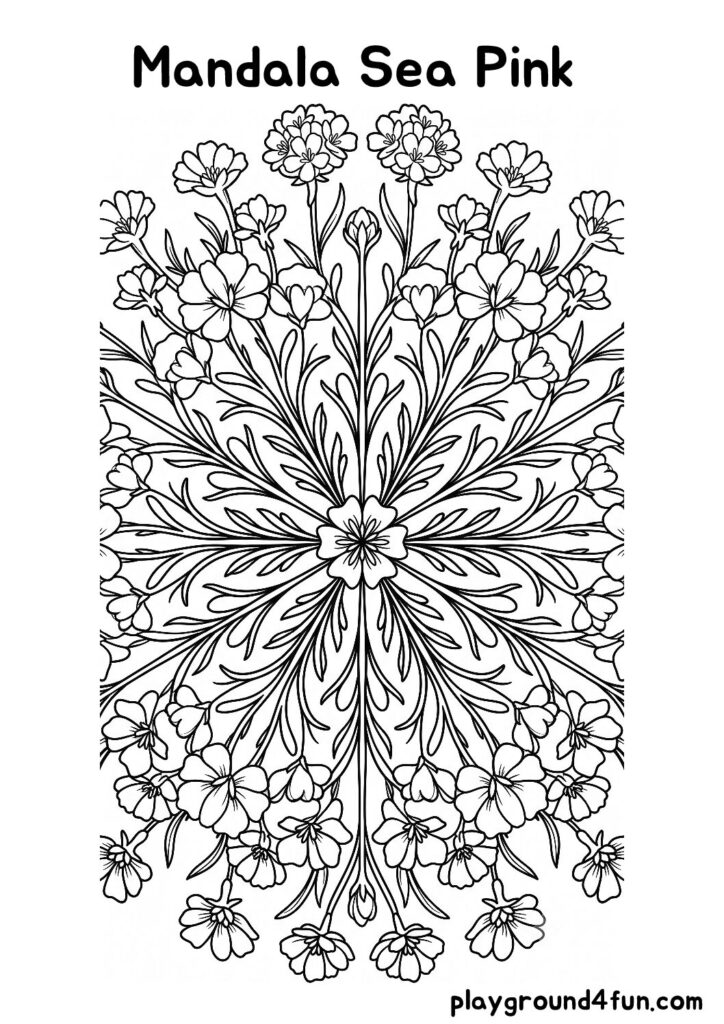 Mandala Sea Pink Coloring Pages