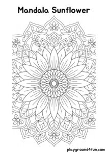 Coloring pages: Mandala Sunflower pdf