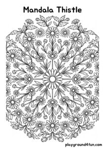 Coloring pages: Mandala Thistle pdf