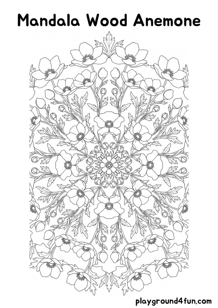 Mandala Wood Anemone Coloring Pages