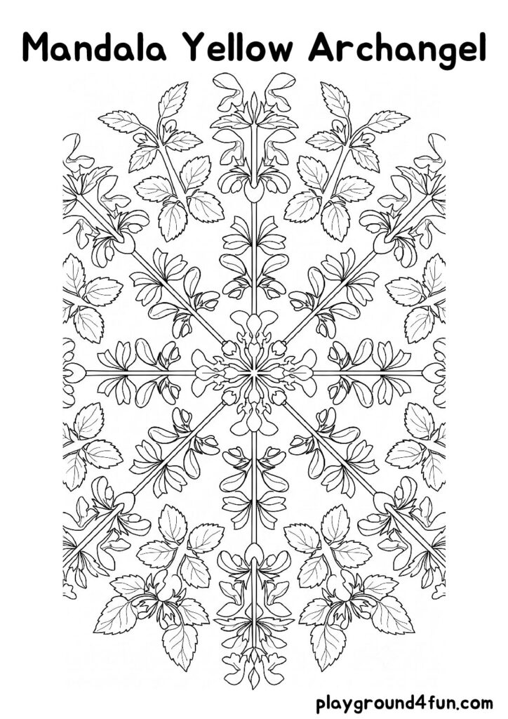 Mandala Yellow Archangel Coloring Pages