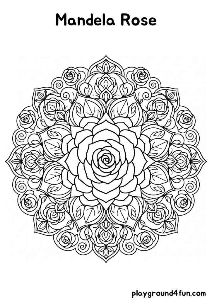 Mandela Rose Coloring Pages