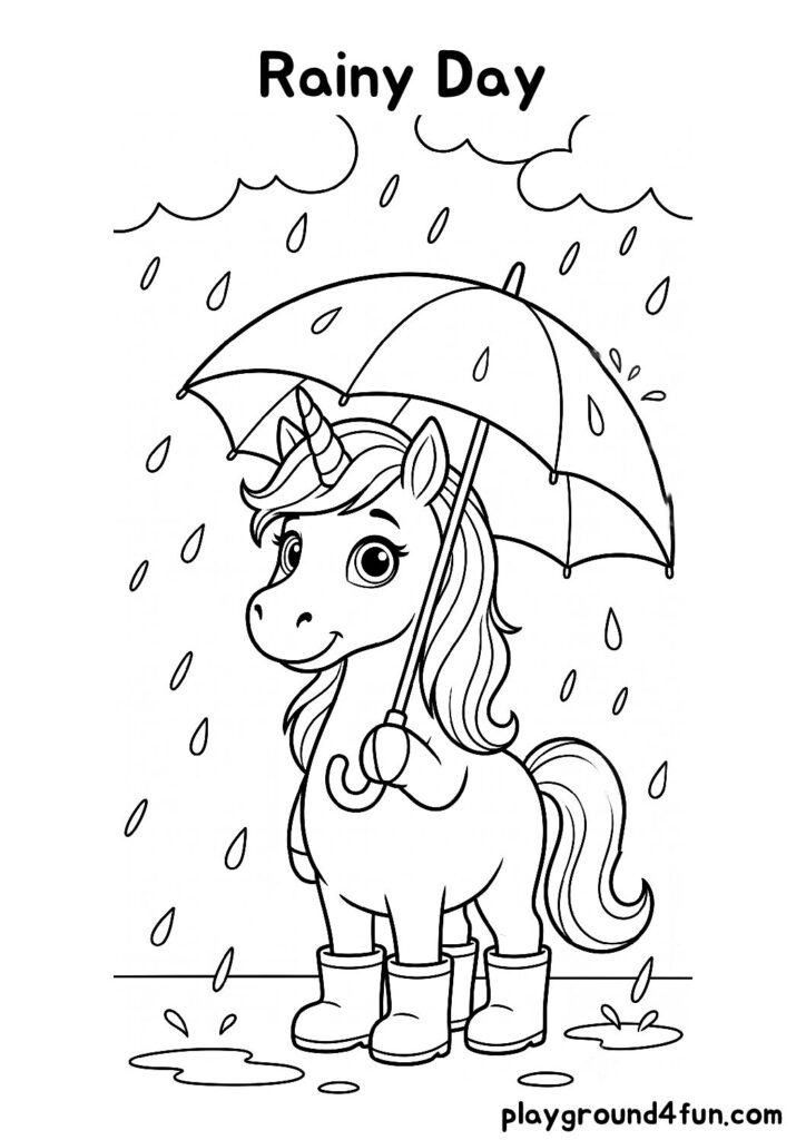 Rainy Day Coloring Pages