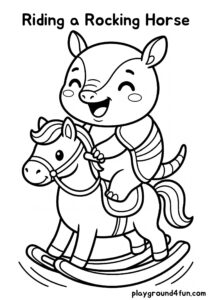 Coloring pages: Riding a Rocking Horse pdf