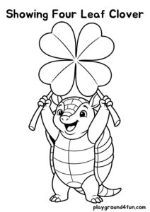 Coloring pages: Showing Four Leaf Clover pdf