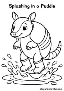 Coloring pages: Splashing in a Puddle pdf
