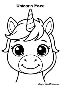 Coloring pages: Unicorn Face pdf