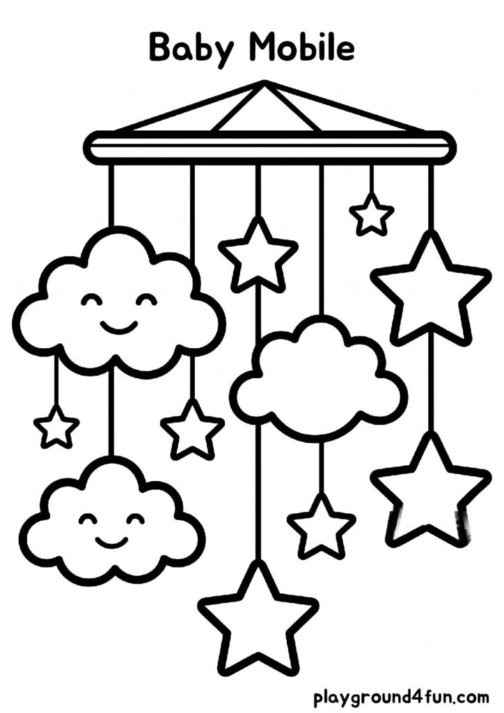 Baby Mobile Coloring Pages