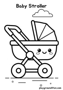 Coloring pages: Baby Stroller pdf