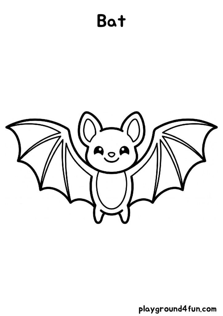 Bold and Easy Bat Coloring Pages