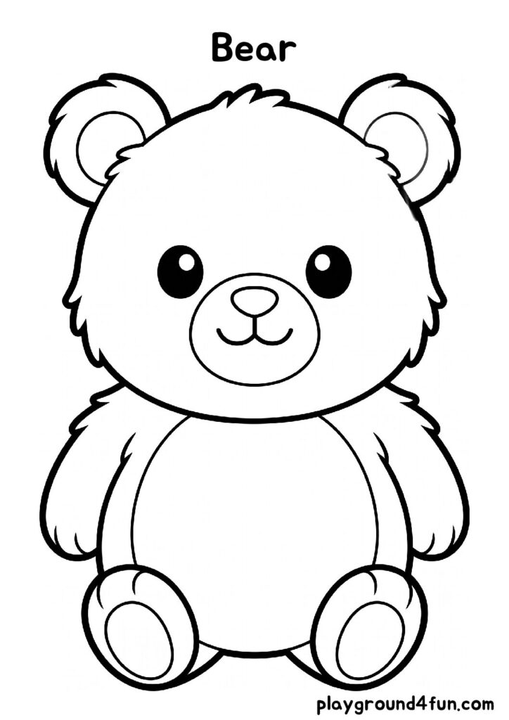 Bold and Easy Bear Coloring Pages