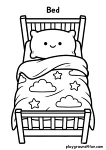 Coloring pages: Bed pdf