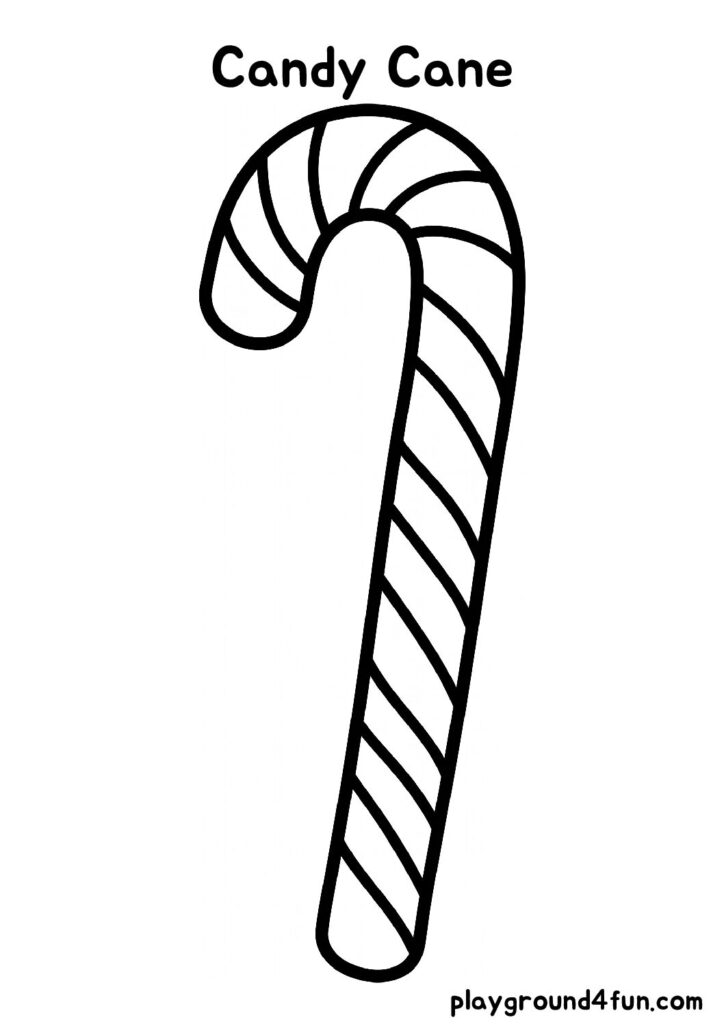 Bold and Easy Candy Cane Coloring Pages