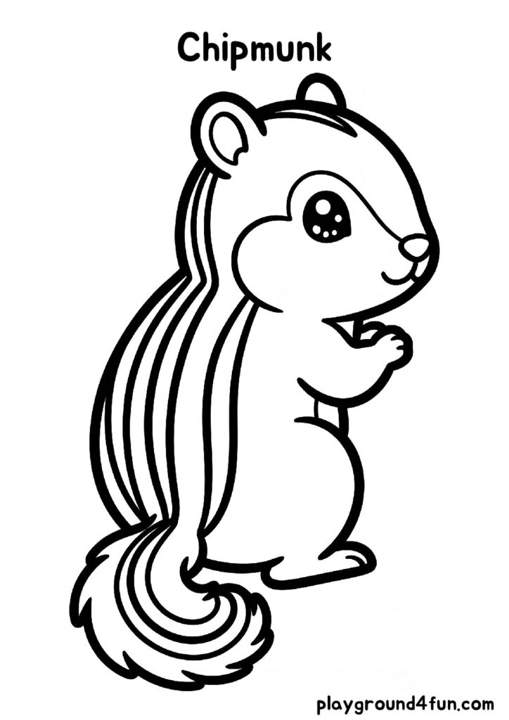 Bold and Easy Chipmunk Coloring Pages