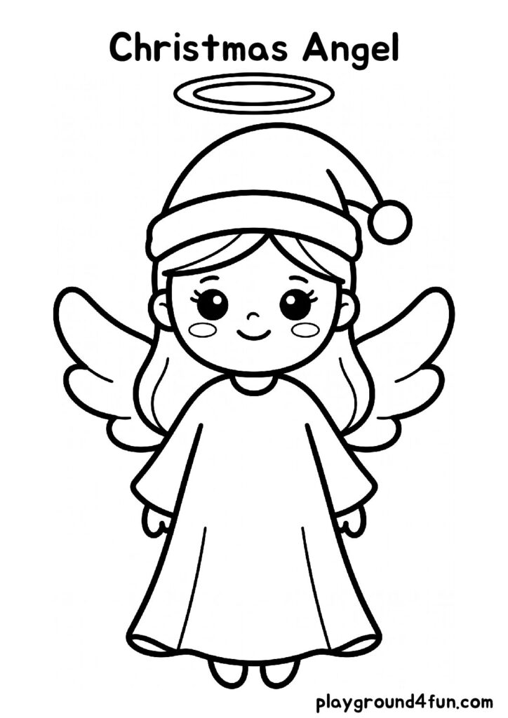 Bold and Easy Christmas Angel Coloring Pages