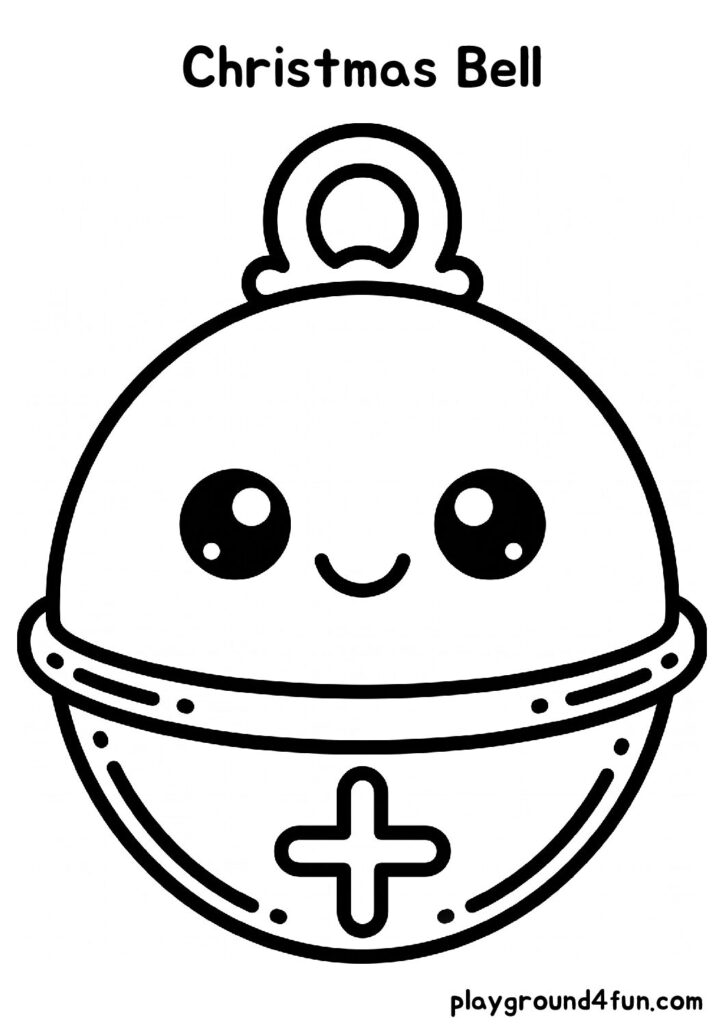 Bold and Easy Christmas Bell Coloring Pages