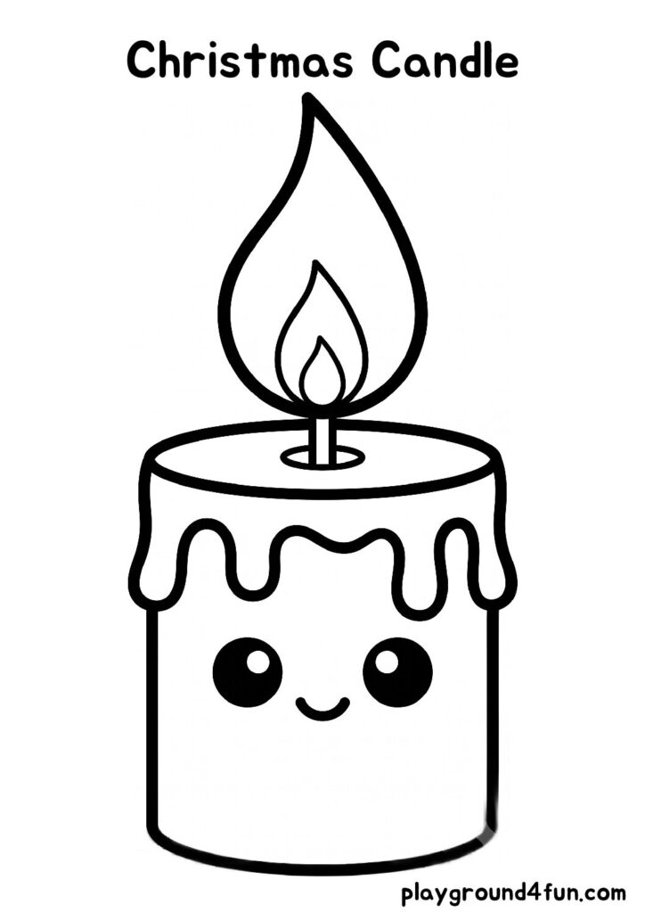 Bold and Easy Christmas Candle Coloring Pages