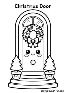 Coloring pages: Christmas Door pdf