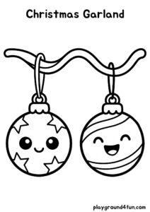 Coloring pages: Christmas Garland pdf