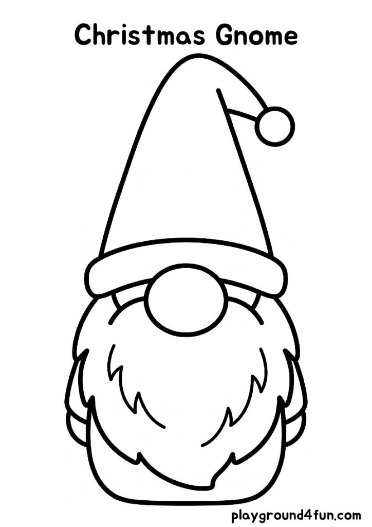 Bold and Easy Christmas Gnome Coloring Pages