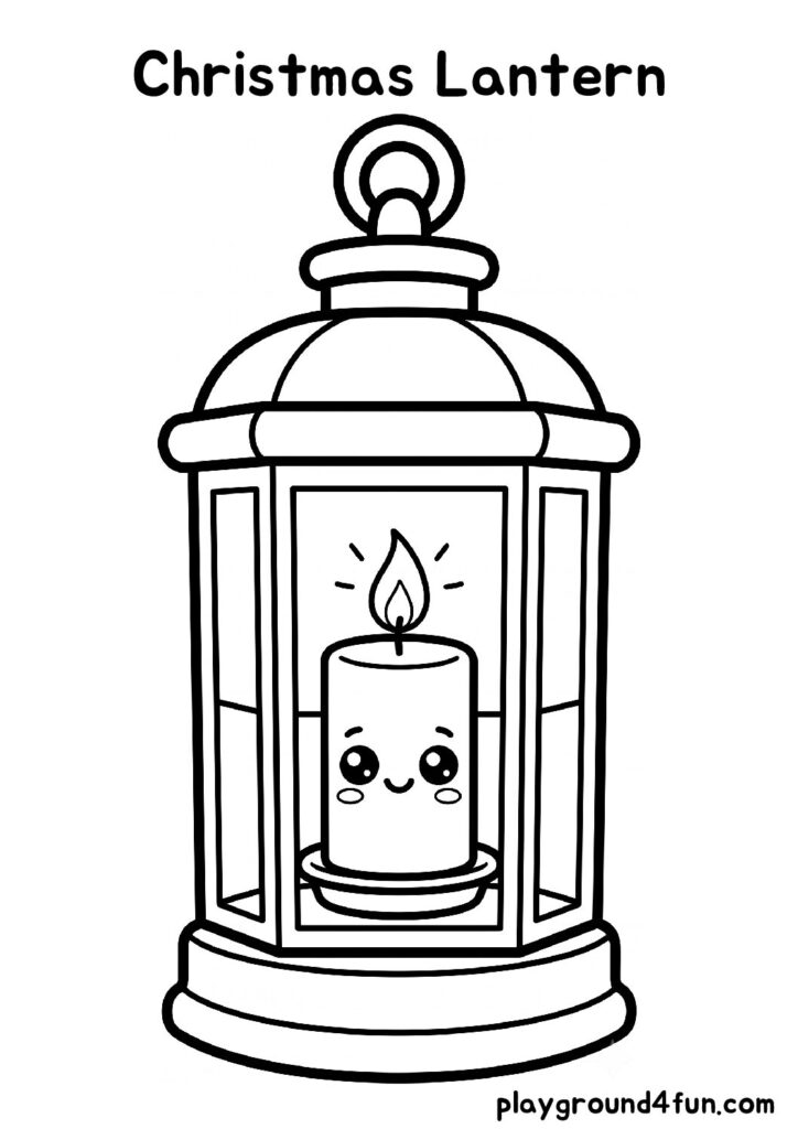 Bold and Easy Christmas Lantern Coloring Pages
