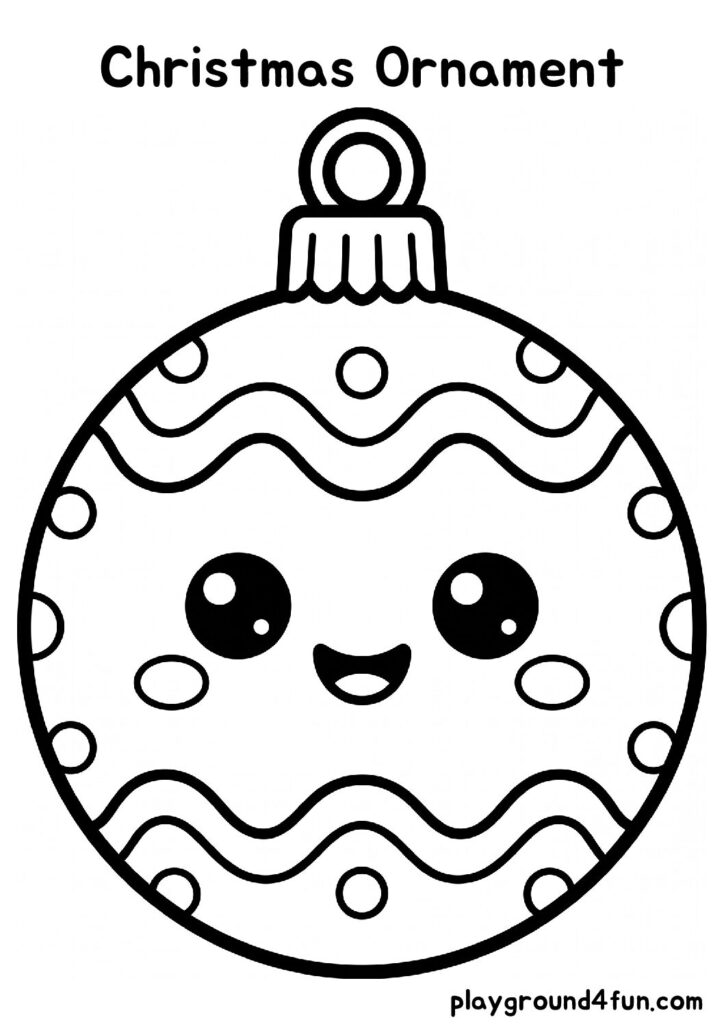 Bold and Easy Christmas Ornament Coloring Pages