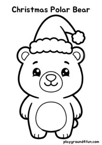 Coloring pages: Christmas Polar Bear pdf