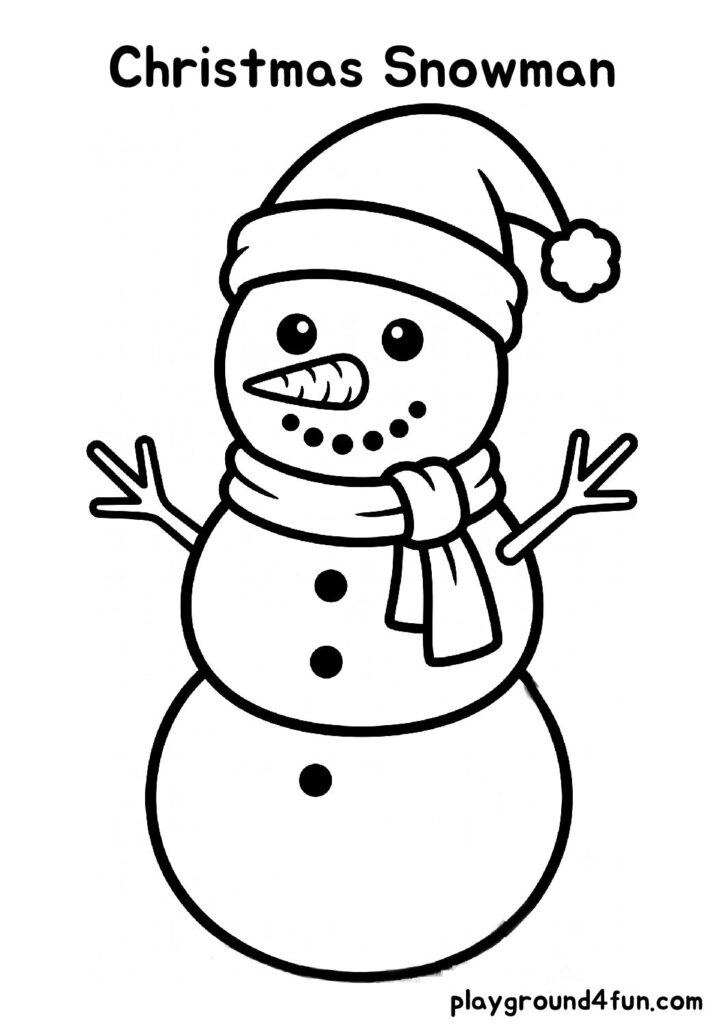 Bold and Easy Christmas Snowman Coloring Pages