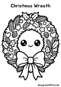 Coloring pages: Christmas Wreath pdf