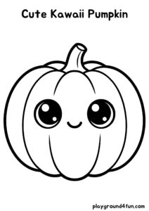 Coloring pages: Cute Kawaii Pumpkin pdf