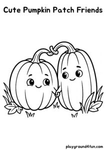 Coloring pages: Cute Pumpkin Patch Friends pdf