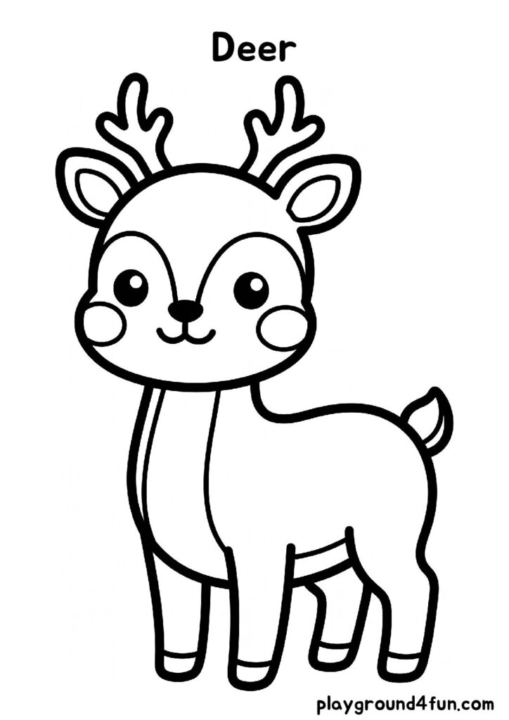 Bold and Easy Deer Coloring Pages