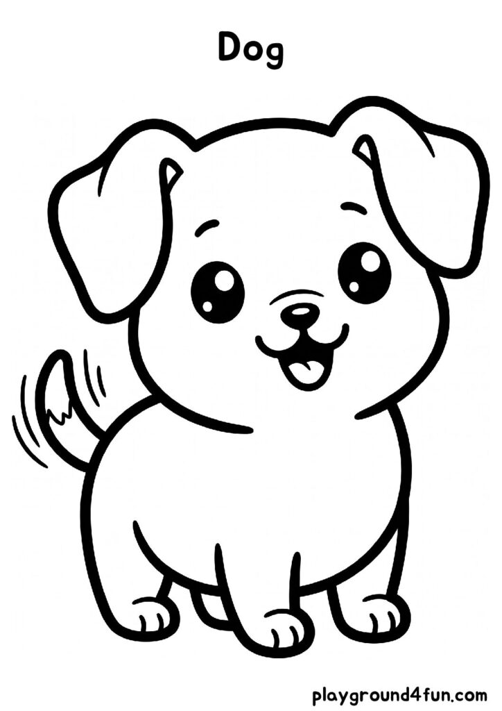 Bold and Easy Dog Coloring Pages