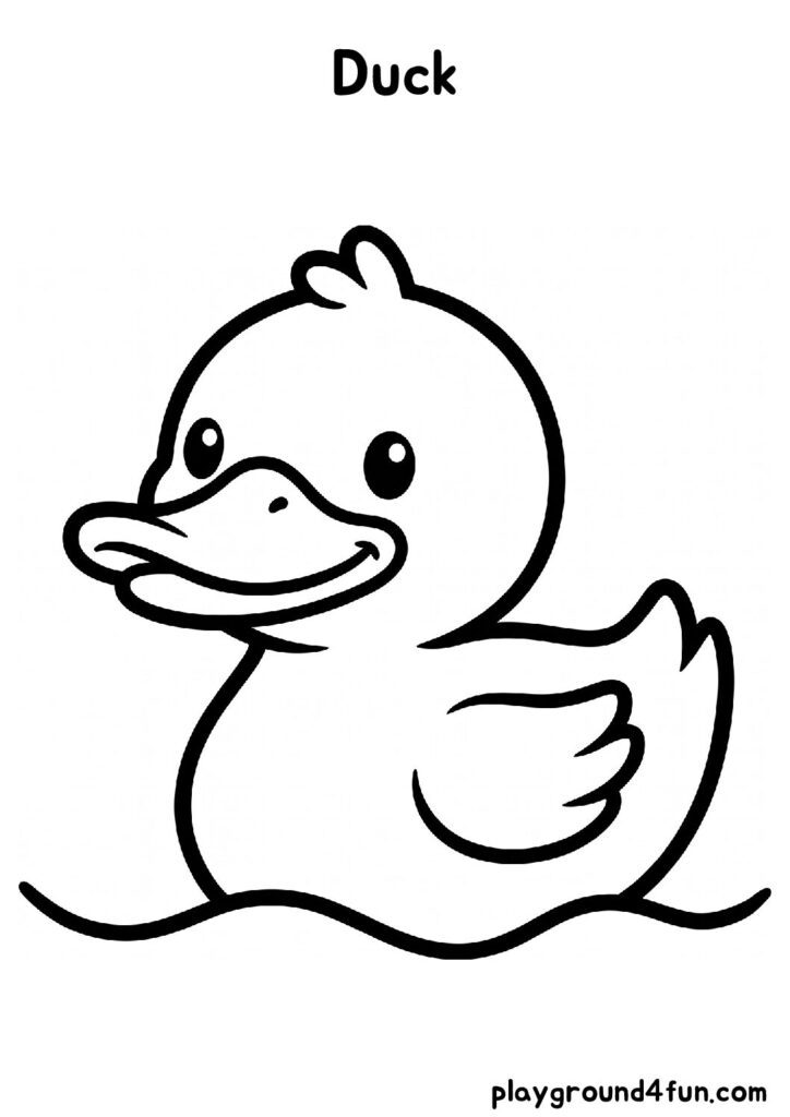 Bold and Easy Duck Coloring Pages