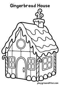 Coloring pages: Gingerbread House pdf