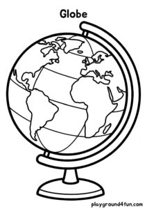 Coloring pages: Globe 1 pdf