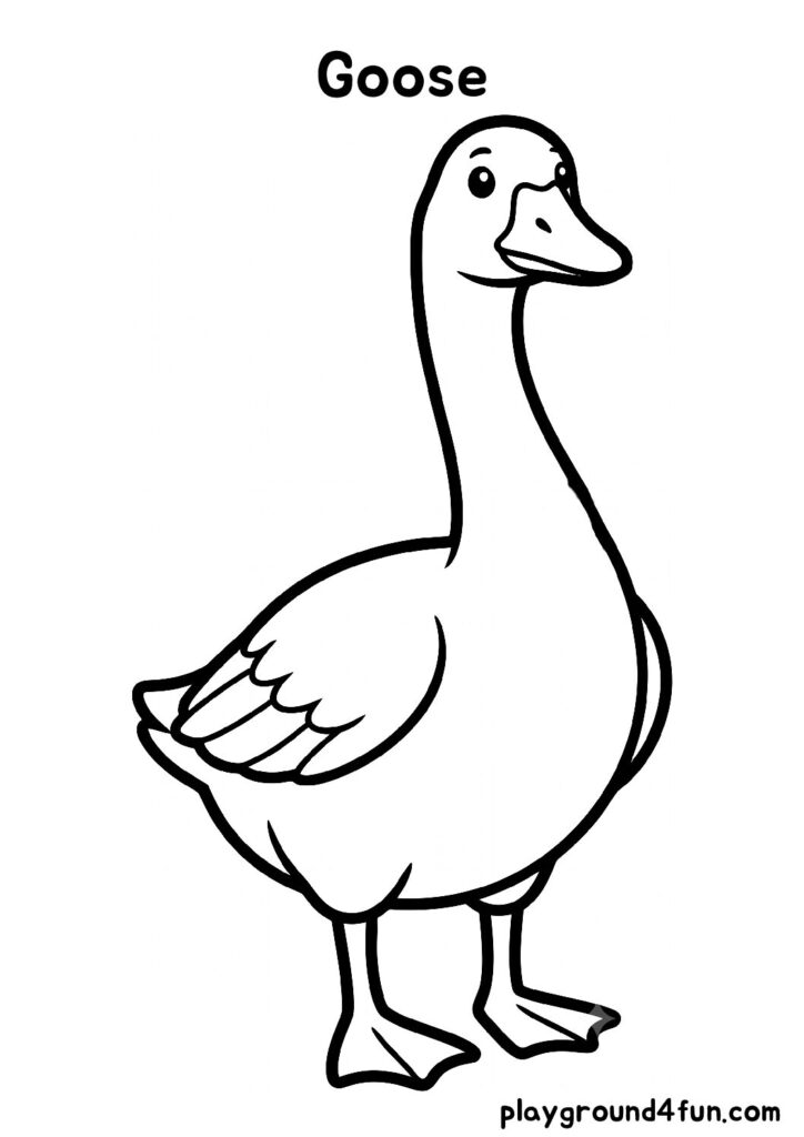 Bold and Easy Goose Coloring Pages