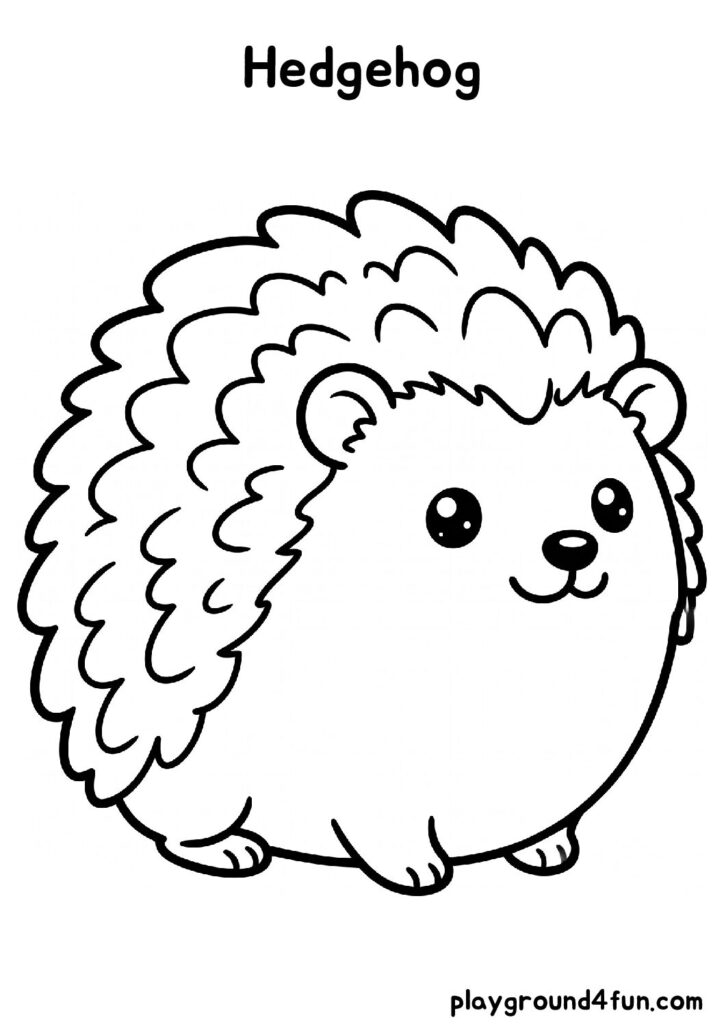 Bold and Easy Hedgehog Coloring Pages