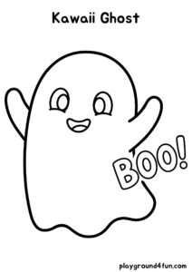 Coloring pages: Kawaii Ghost pdf