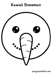 Coloring pages: Kawaii Snowman pdf