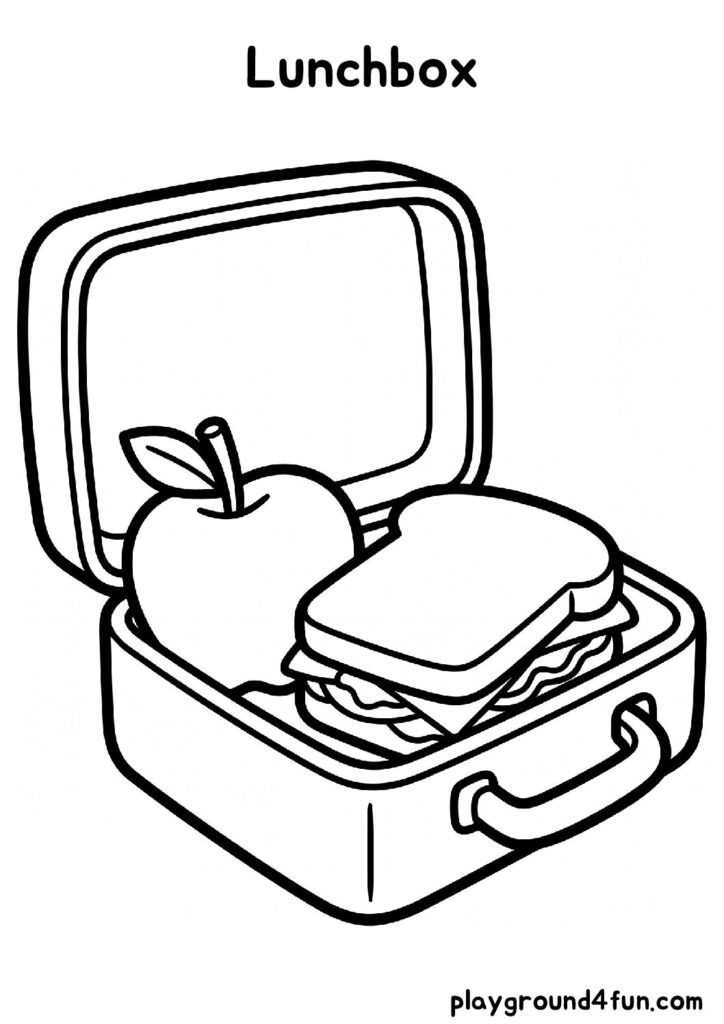 Bold and Easy Lunchbox Coloring Pages