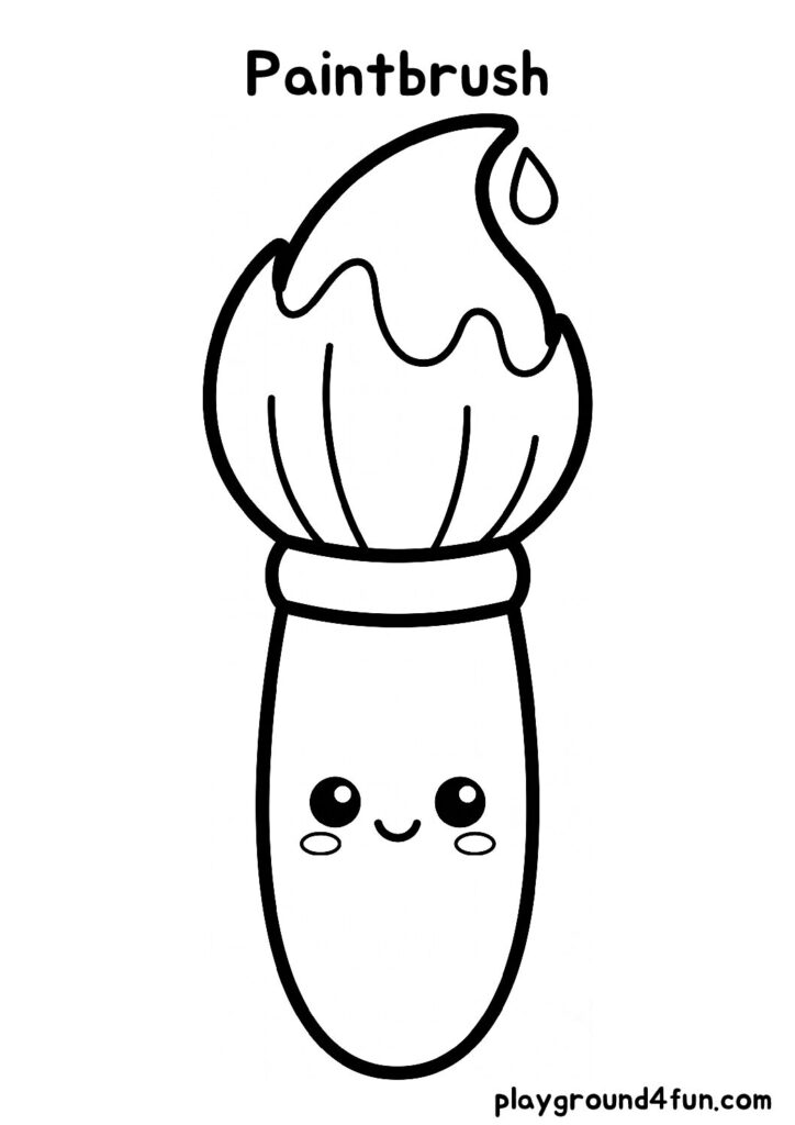Bold and Easy Paintbrush Coloring Pages