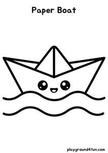 Coloring pages: Paper Boat pdf